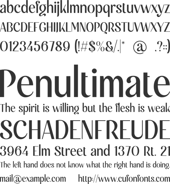 Quince font preview