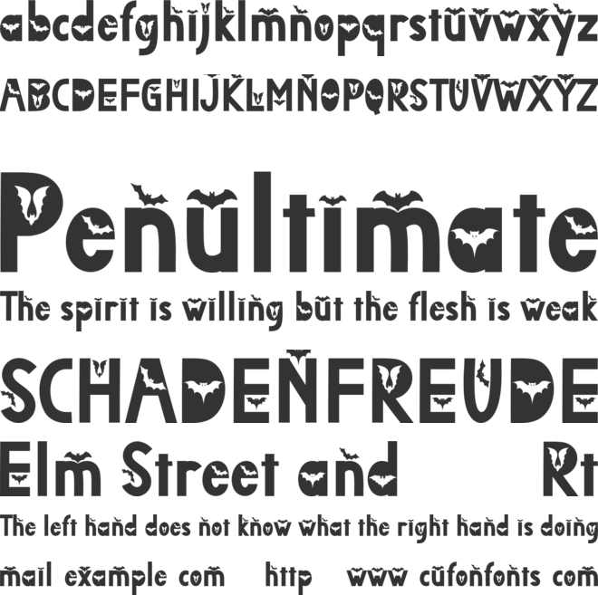 Spooky Bat font preview