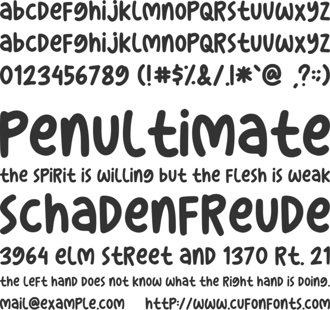 Kocheng font preview