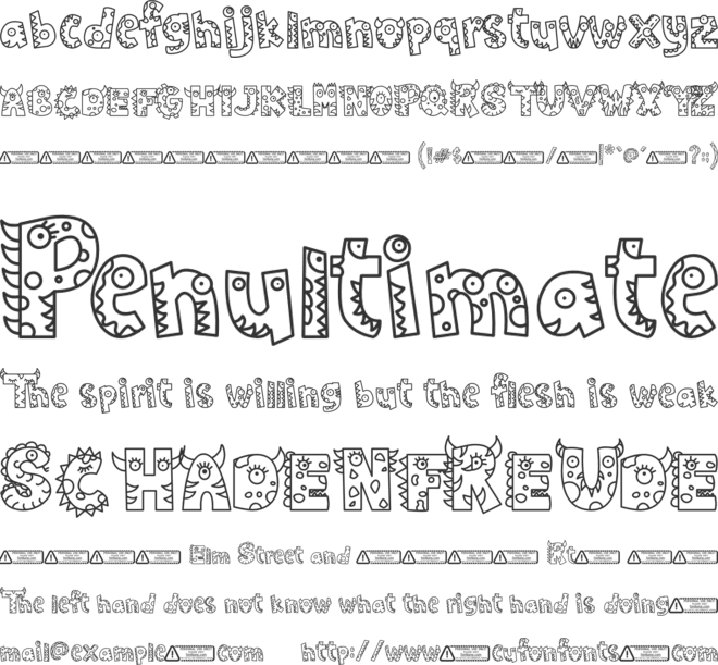 Monsterazor font preview