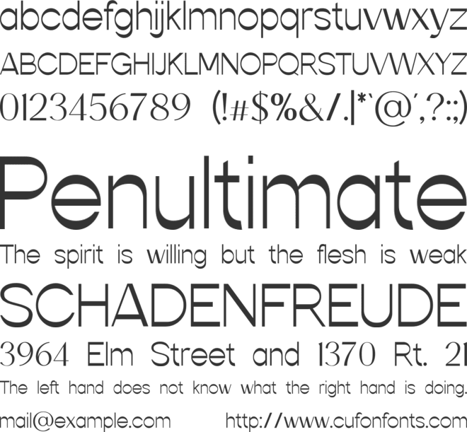 Severange font preview