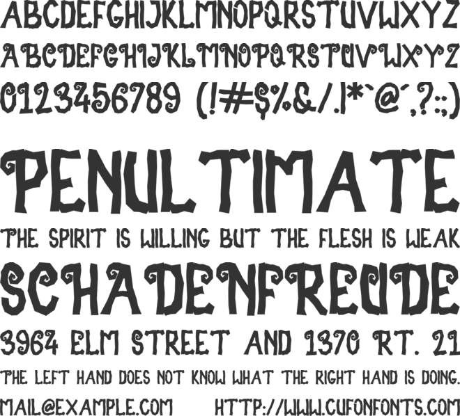 Silent Witch font preview