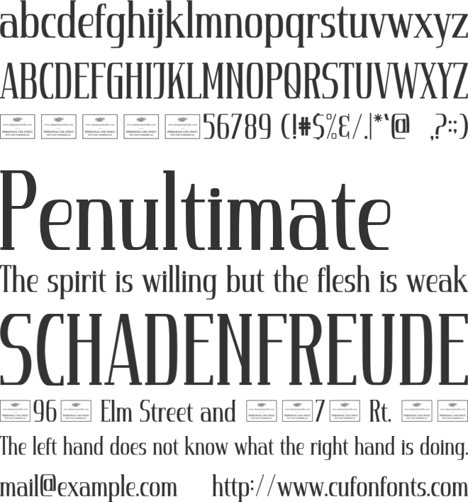 Avenue Free font preview