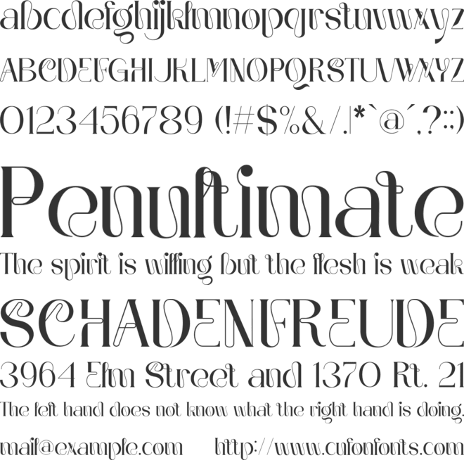 Fegrove font preview