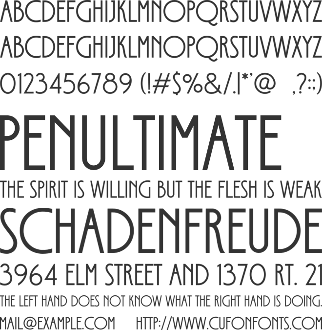 Thelorin font preview