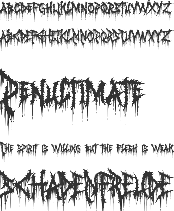 Bloody Hell font preview