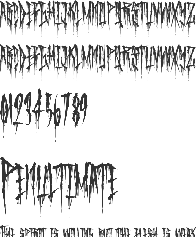 Hollow Death font preview