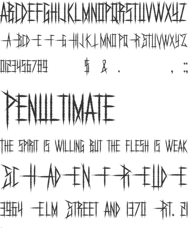 Death Momentum font preview