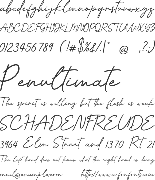 Andiela Sathony font preview