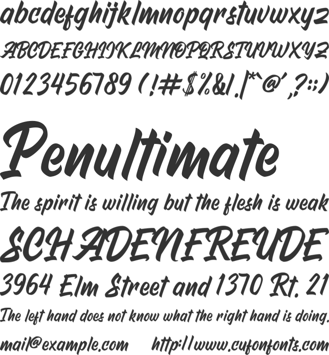 Masbrushy font preview