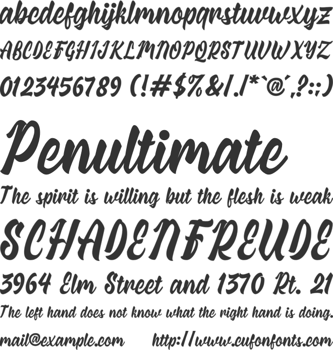 Quadrica font preview