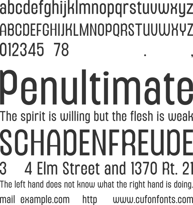 NEARING font preview