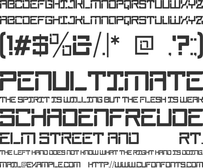 Techno Grazer font preview