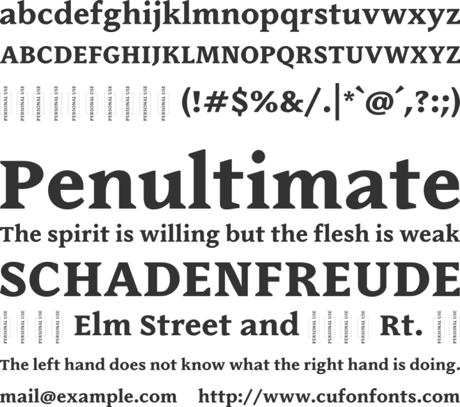 Podlost font preview