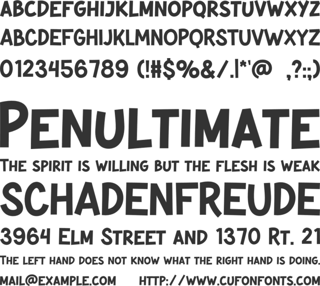 SONATA font preview