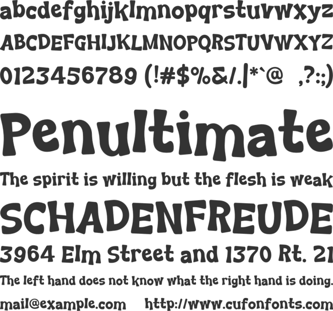 Hevilla font preview