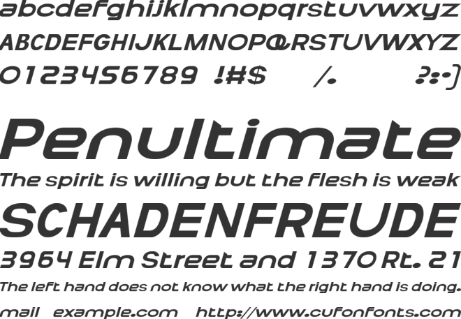 FF PQRFFPQR  Italic font preview