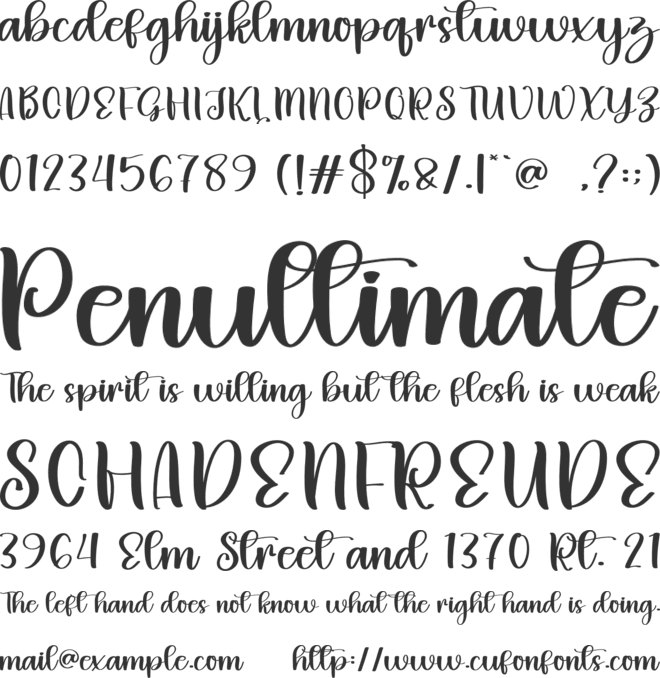 Simple Birthday font preview