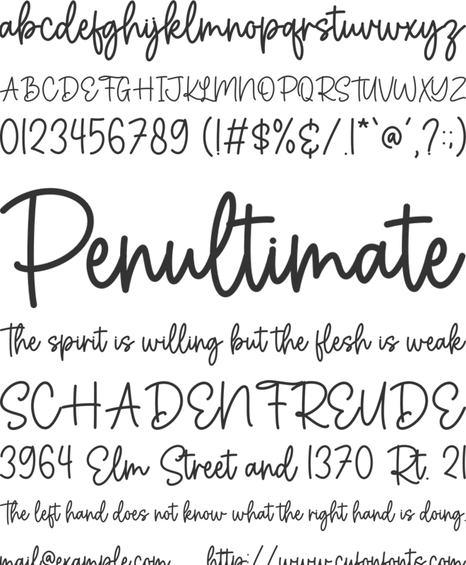 Buttercup font preview