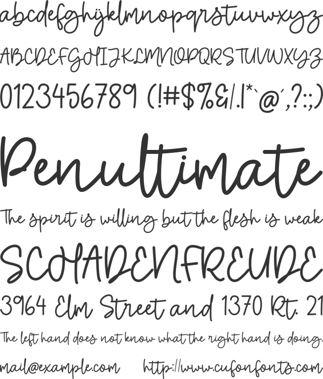 Missera Signature font preview