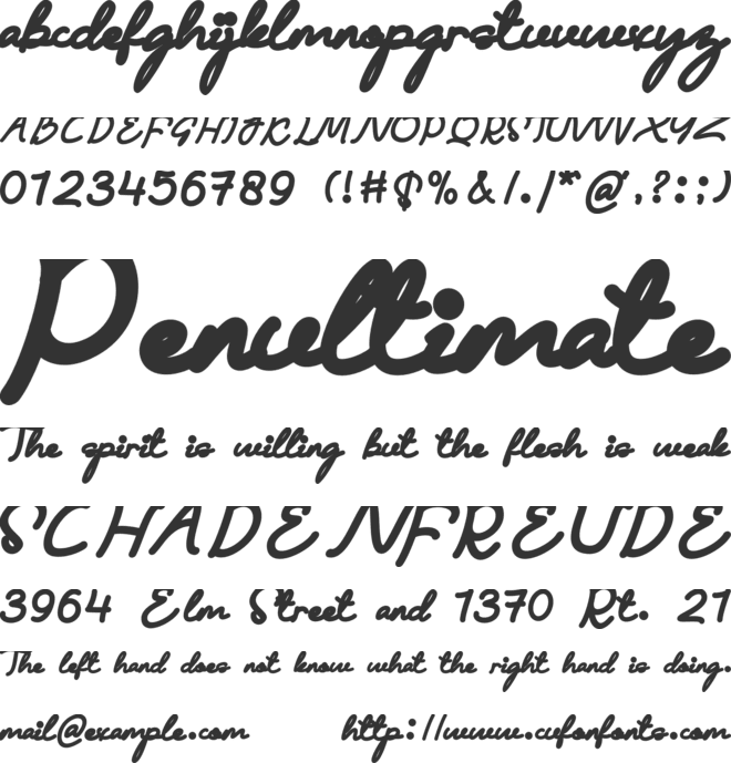 Leisya Girl font preview