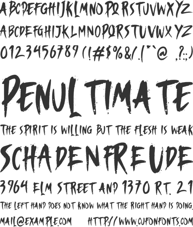 Zombies Brainless font preview