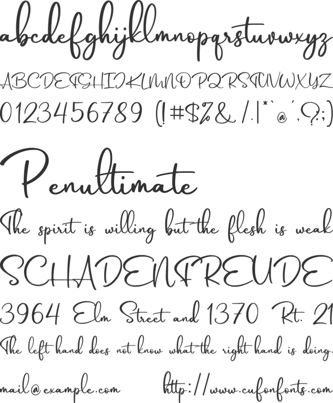 Bostanic Millague font preview