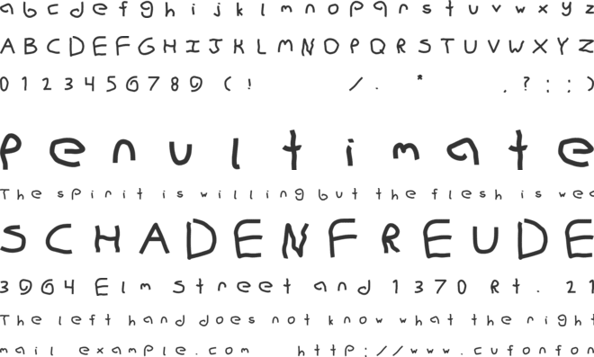 Squiggle-Hand font preview