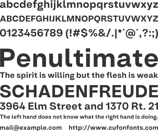 Em One font preview