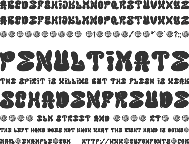 Groovy Bombs font preview