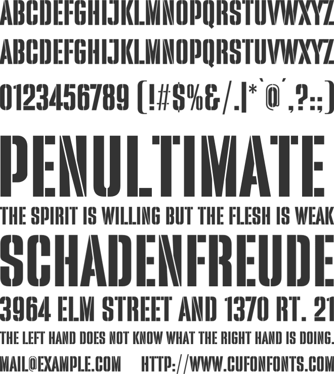 Warband Stencil font preview