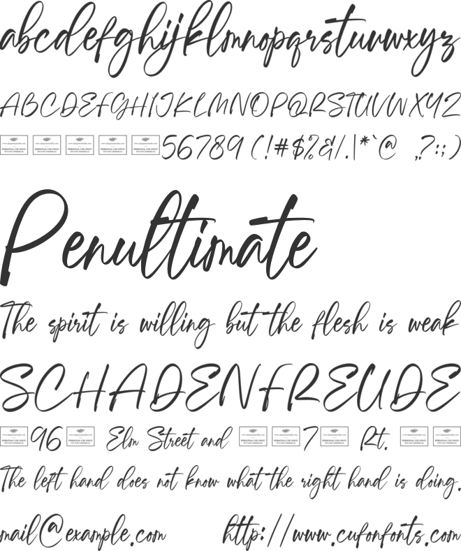 Watlington Free font preview