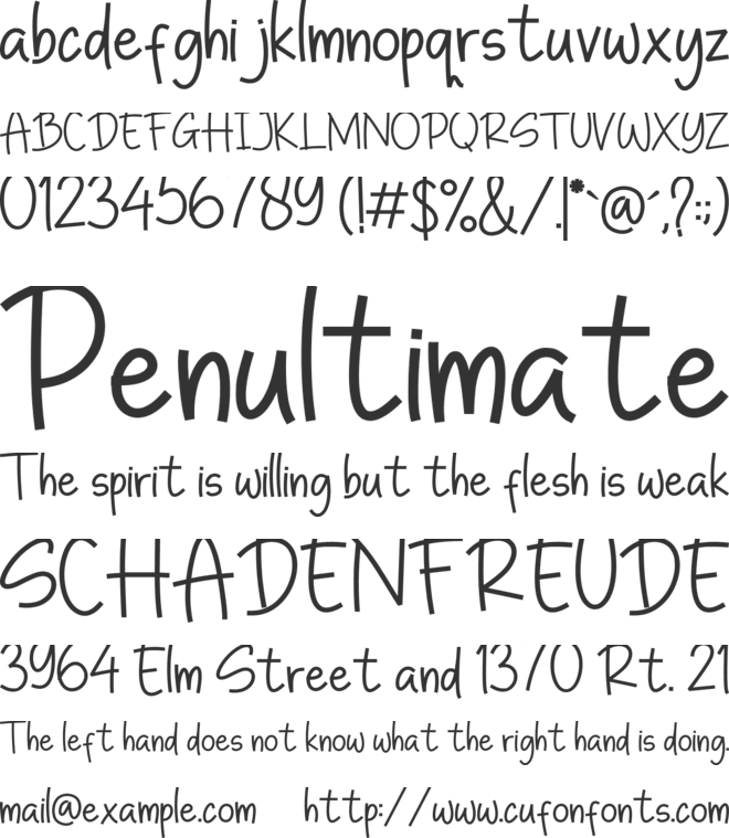 Scarcely font preview