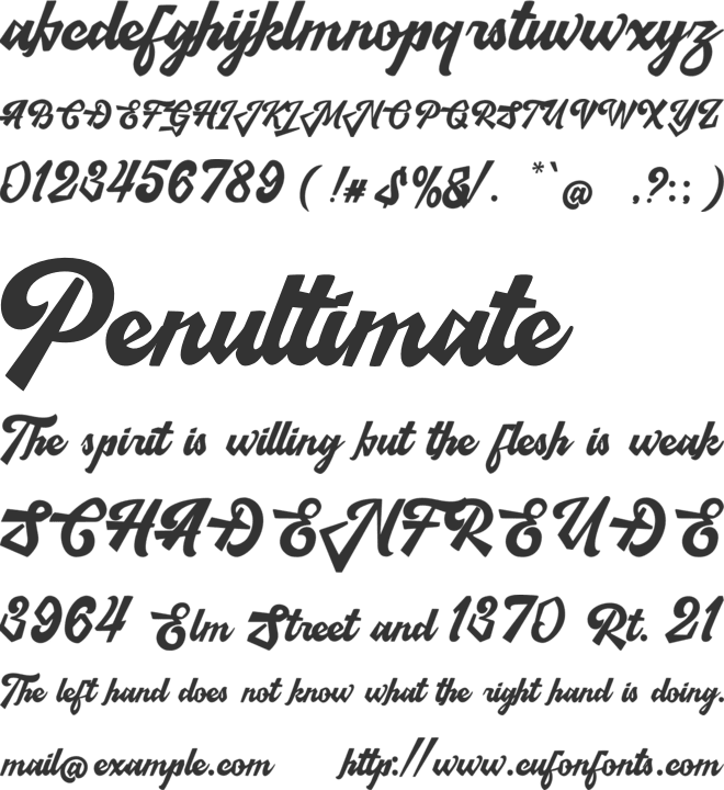 Hamilangton font preview