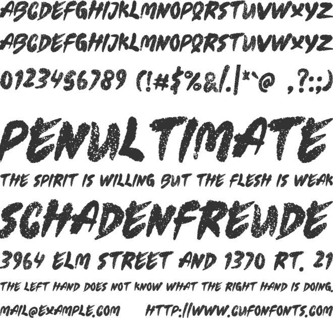 Clownie Zombies font preview