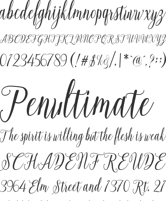 Dear mother font preview