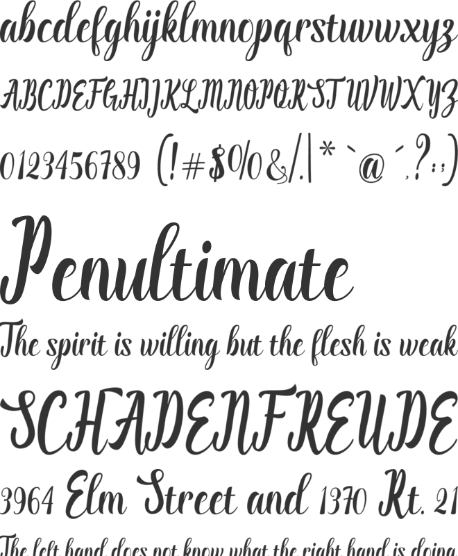 Bakin font preview