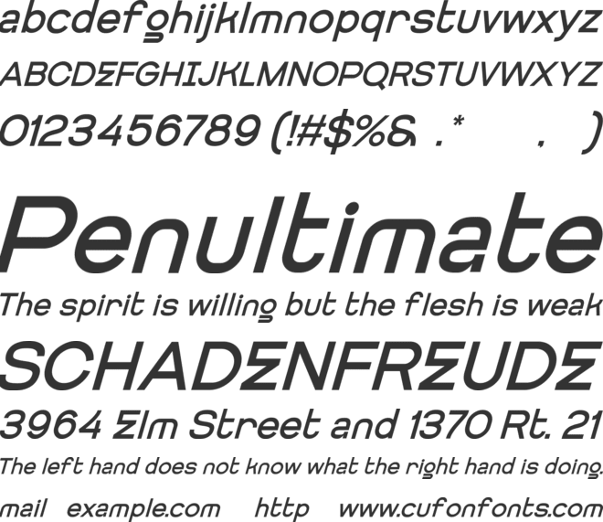 Getboreg Italic font preview