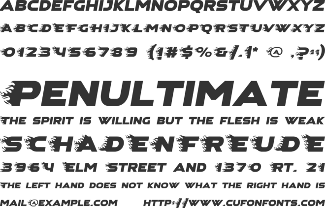 SPEED font preview