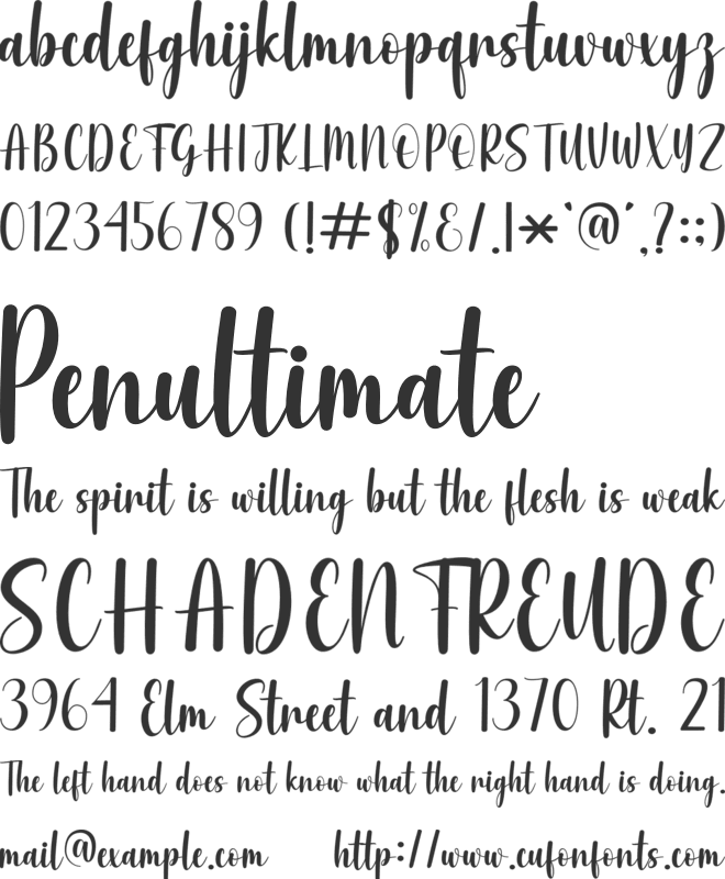 Sweetnes Creamy font preview