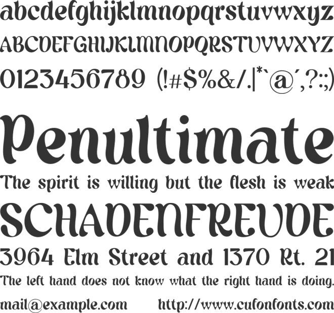 PeacockShowier font preview