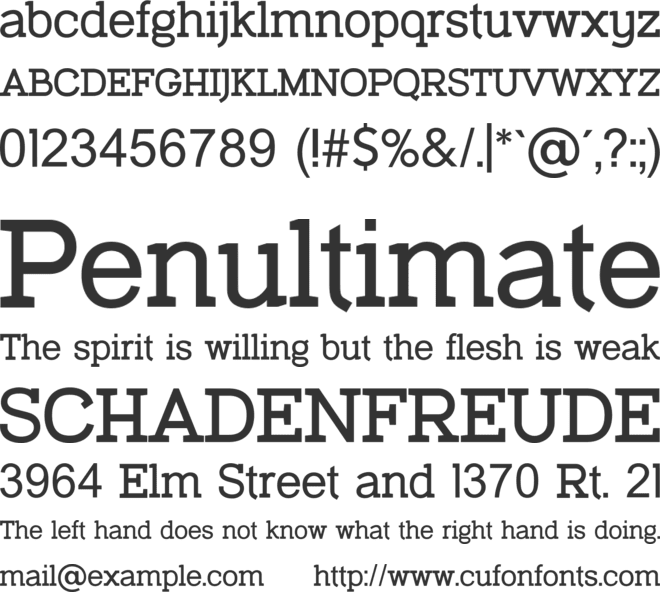 Defray Slab font preview