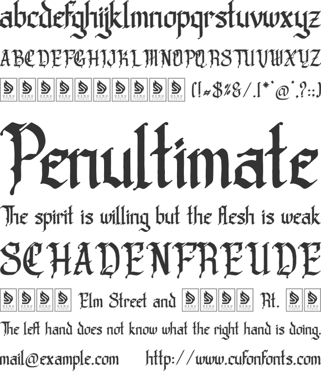 Old Gangstriad font preview