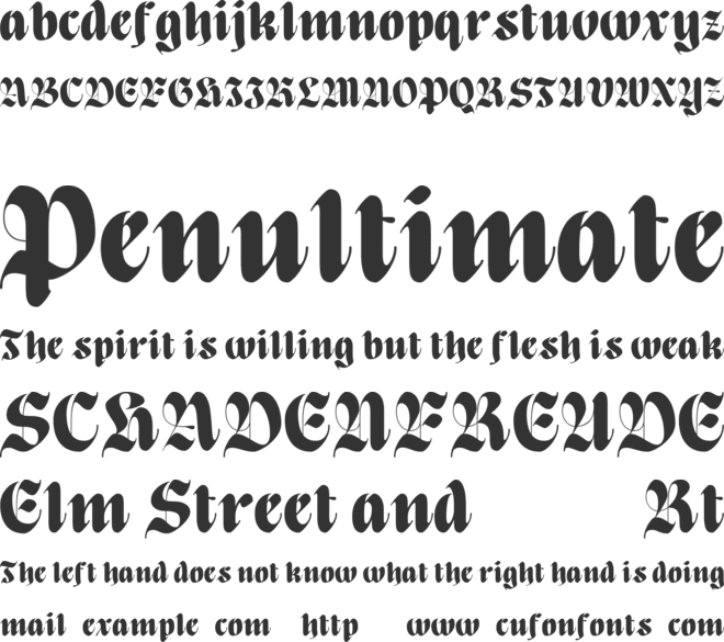 Danger Gothic font preview