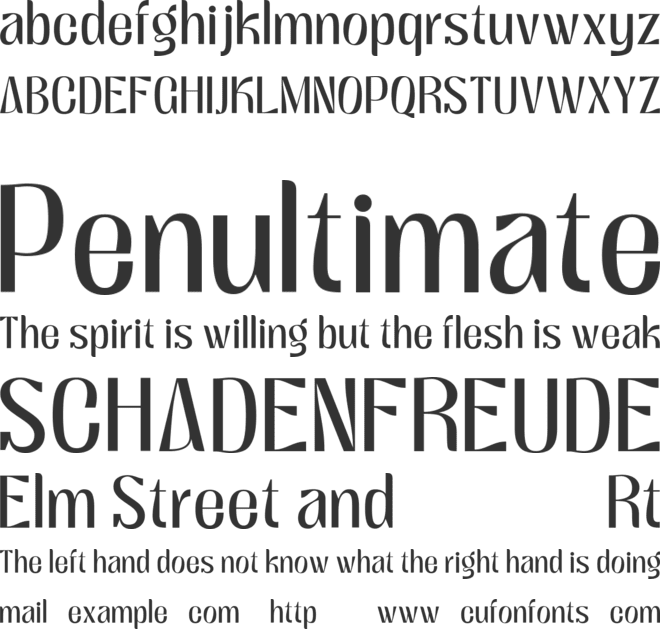 Satigof font preview