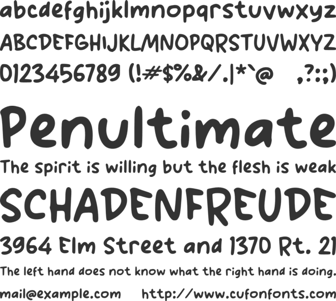 Oage Young font preview