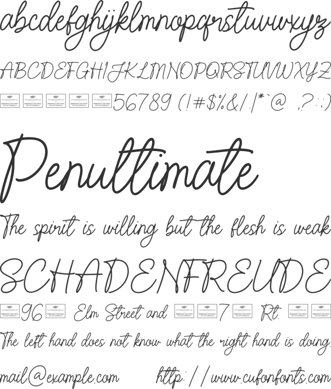 Amethyst Signature Free font preview