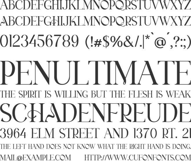 Rainwashed font preview