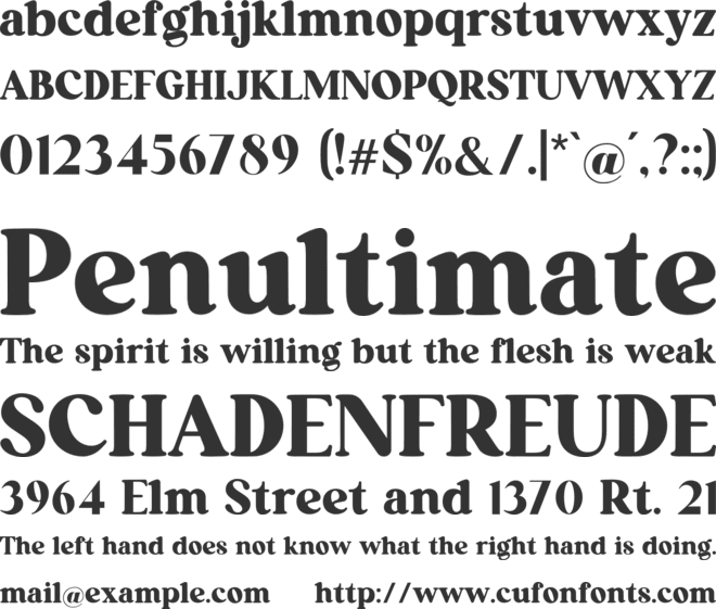 lengthwise font preview