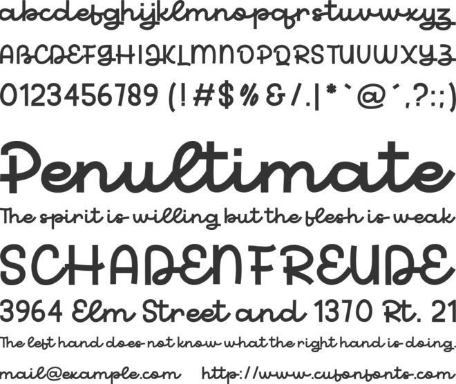 Belong Nightly font preview